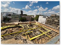 Innerstdtische Baugrube fr eine mehrgeschossige Tiefgarage, Hamburg